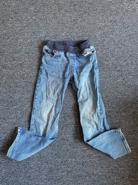 Lands' End Light Blue Kids Denim Jeans with Rib Knit Waistband